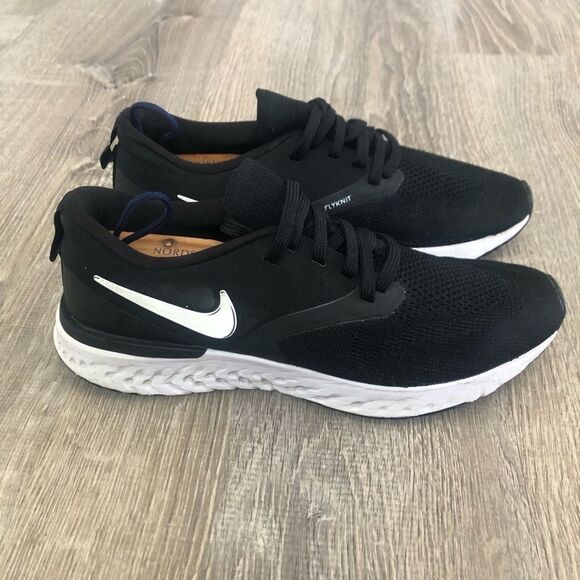 Nike Odyssey React Flyknit 2 Black White Womens Running Shoes Sneakers Size 7.5 - Picture 4 of 11